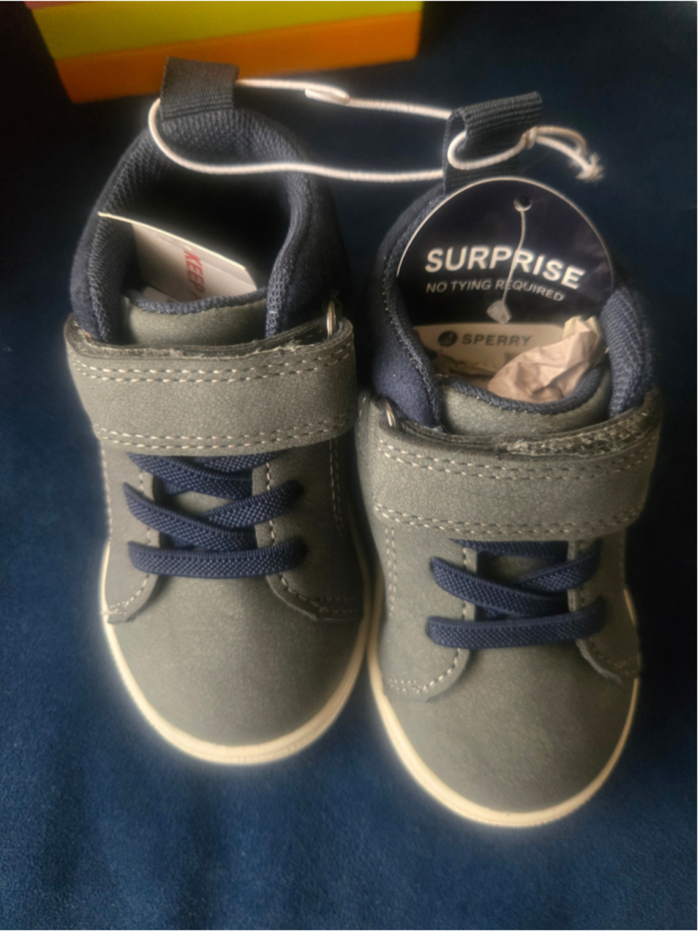 Sperry Baby Boys Sneakers Grey Navy Blue Size 4